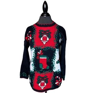 VTG HOLIDAY TIME KNIT CHRISTMAS SWEATER